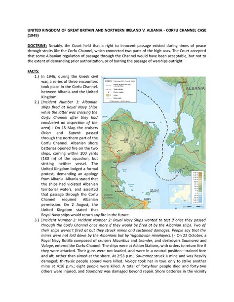 corfu chanel case|Corfu Channel Case (United Kingdom v. Albania) .